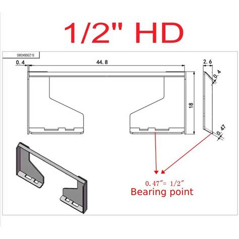 mini skid steer quick attach dimensions|universal skid steer mount dimensions.